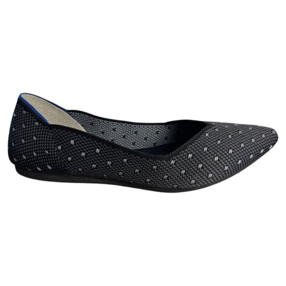 EVGLOW Knit Dark Blue Ballet Flat Slip On Polka Dot Comfort Shoes Women's Size 8 - Picture 3 of 9